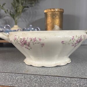 Floral Ceramic Bowl with Handles